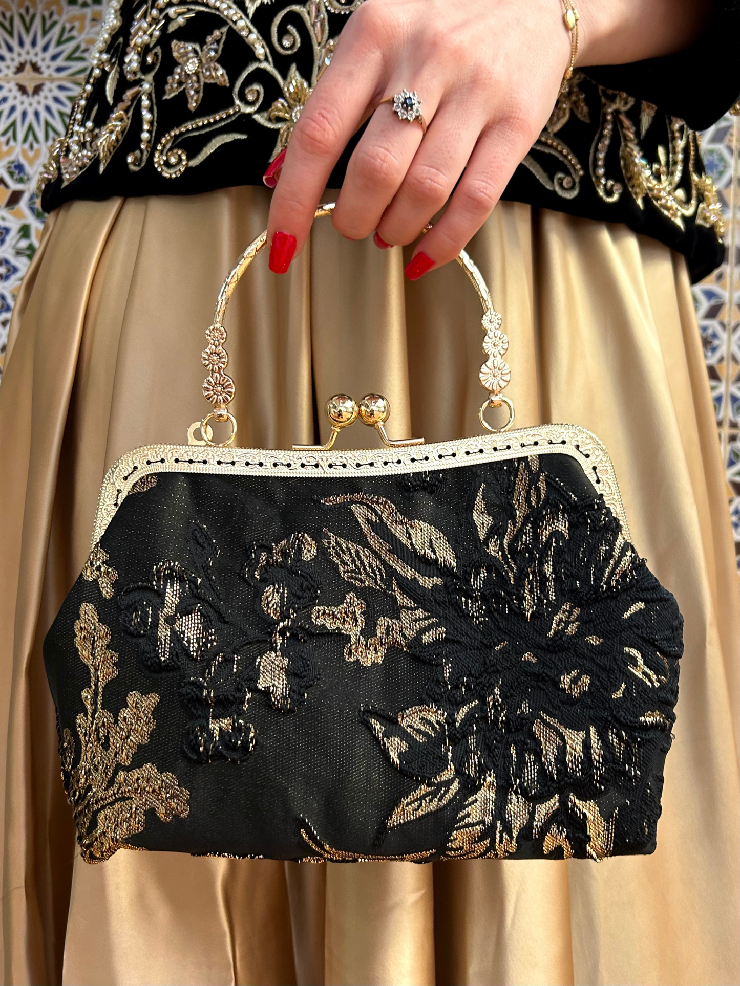 Sac en brocard noir