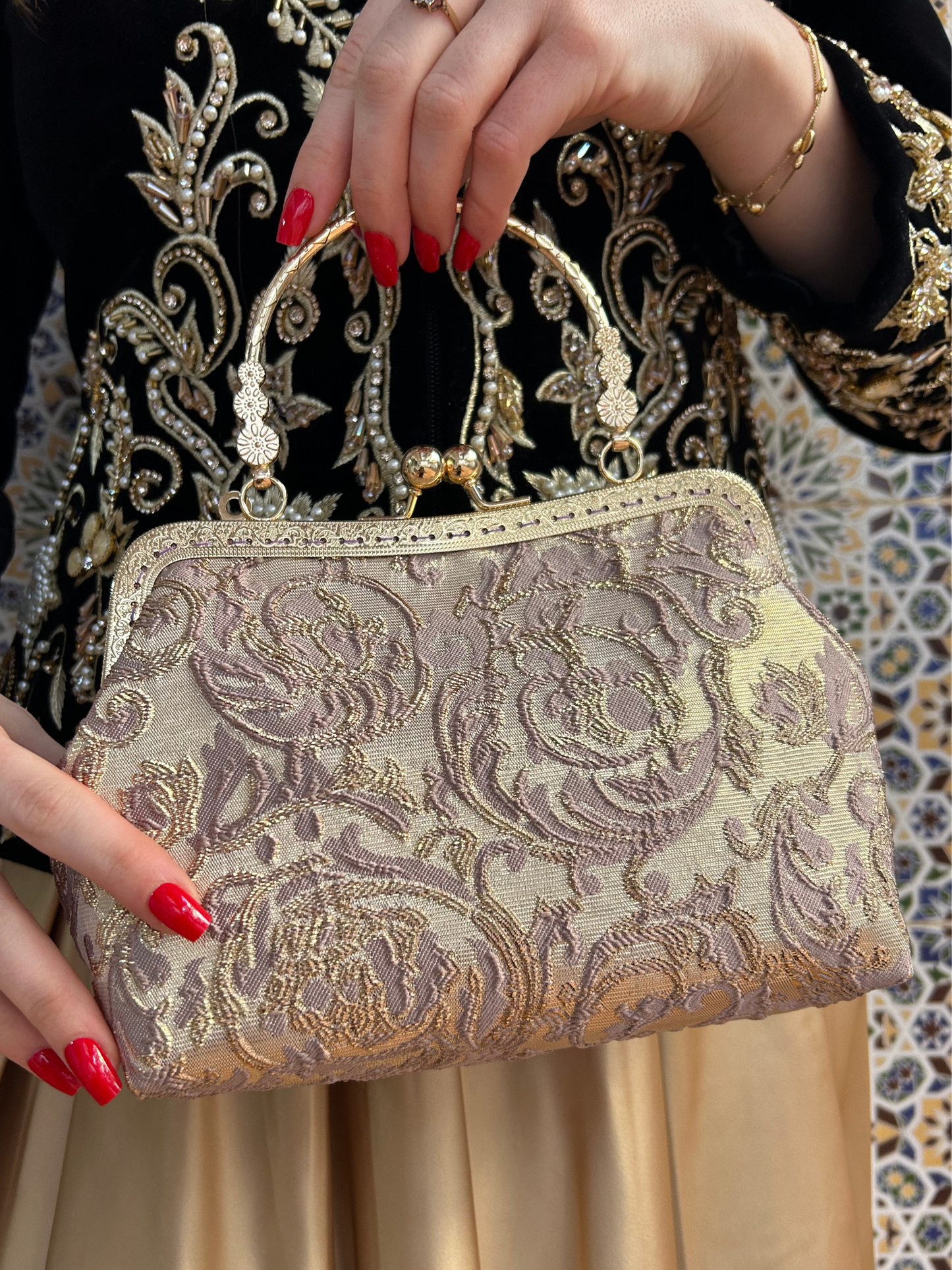 Sac en brocard bronze