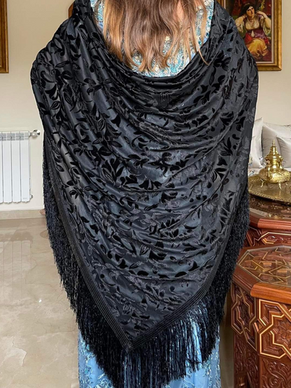 Châle velours noir