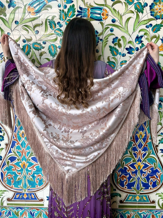 Châle en brocard indien bronze